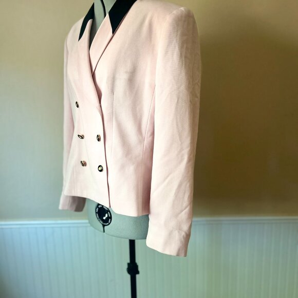 Kasper for ASL Pink Double Breasted Short Blazer | Vintage 80s | Size 10 - Picture 2 of 8